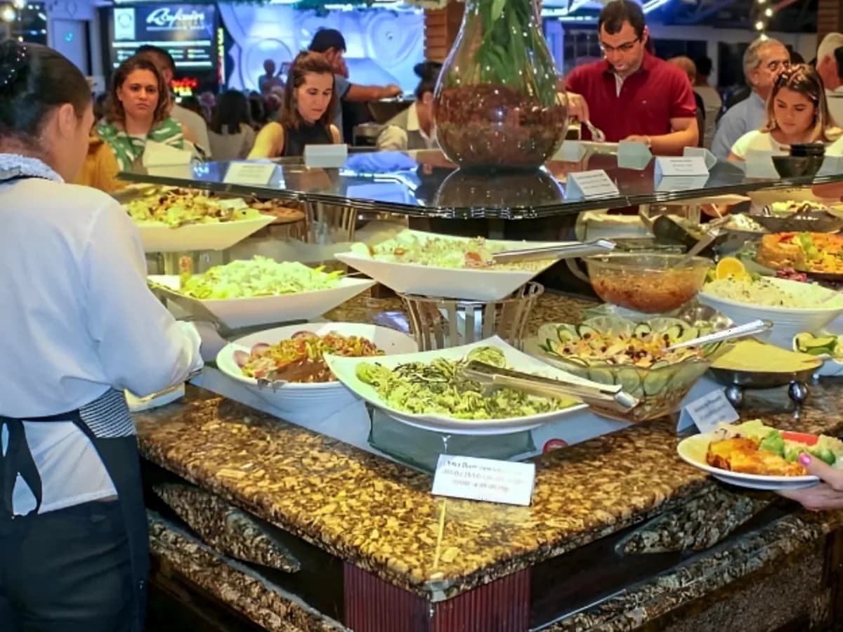 Hot buffet selection at Rafain Churrascaria Show
